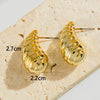 Wholesale Women's Alloy Water Drop C Shaped Geometric Earrings With Electroplating Treatment