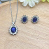 Wholesale Women's Alloy Water Drops Pattern Electroplated Pearl Chain Clavicle Chain And Earrings Three Piece Set