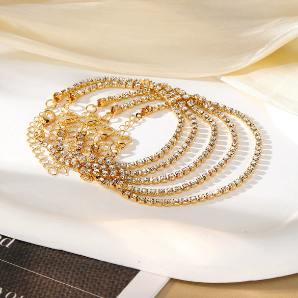 Wholesale Women's Alloy Zircon Bracelet With Geometric Pattern And Electroplating Treatment Light Luxury And Simple Design