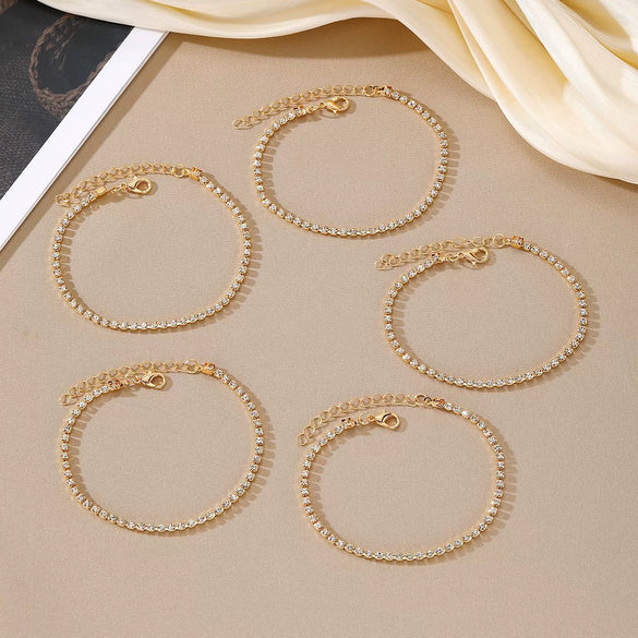 Wholesale Women's Alloy Zircon Bracelet With Geometric Pattern And Electroplating Treatment Light Luxury And Simple Design
