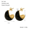 Wholesale Women's Amber White Resin Drop Shape Titanium Steel Electroplated Earrings Fashion Ol And Natural Style