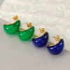 Wholesale Women's Amber White Resin Drop Shape Titanium Steel Electroplated Earrings Fashion Ol And Natural Style