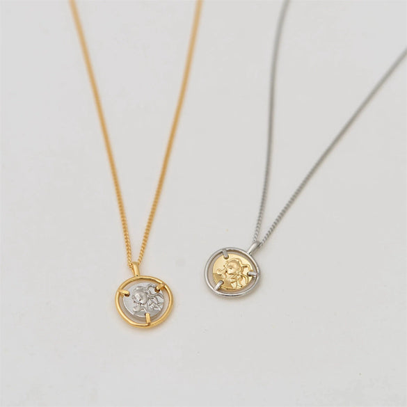Wholesale Women's Ancient Greek Mythology Copper Electroplated Necklace With Geometric And Heart Shape Pendant And Cross Chain