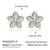 Wholesale Women's Ancient Style Flower Stainless Steel Earrings With Pvd Furnace Vacuum Real Gold Plating