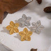 Wholesale Women's Ancient Style Flower Stainless Steel Earrings With Pvd Furnace Vacuum Real Gold Plating