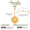 Wholesale Women's Ancient Style Geometric Pattern Stainless Steel Electroplated Round Necklace Jewelry