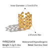 Wholesale Women's Ancient Style Geometric Stainless Steel Ring With Pvd Furnace Vacuum Real Gold Plating