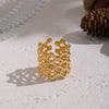 Wholesale Women's Ancient Style Geometric Stainless Steel Ring With Pvd Furnace Vacuum Real Gold Plating