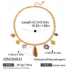 Wholesale Women's Ancient Style Geometric Tiger Eye Stone Stainless Steel Electroplated O Word Chain Necklace
