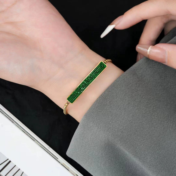 Wholesale Women's And Children's Titanium Steel Ushaped Diamond Pull Bracelet In Simple Style