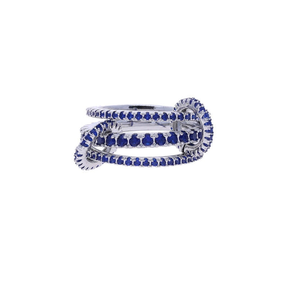 Wholesale Women's And Couple Style Hip Hop Multipiece Overlapping Zircon Ring Set With Diamonds Made Of Copper