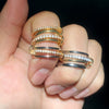 Wholesale Women's And Couple Style Hip Hop Multipiece Overlapping Zircon Ring Set With Diamonds Made Of Copper