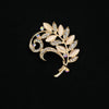 Wholesale Women's And Unisex Zinc Alloy Leaf Shape Cat's Eye Stone Inlay Brooch Simple Style