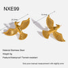 Wholesale Women's Animal Shaped Stainless Steel Earrings With Vacuum Real Gold Plating