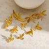 Wholesale Women's Animal Shaped Stainless Steel Earrings With Vacuum Real Gold Plating