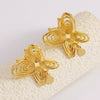 Wholesale Women's Animal Style Alloy Electroplated Hollow Spiral Butterfly Stud Earrings
