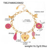 Wholesale Women's Animal Style Ferris Wheel Heartshaped Devil's Eye Pendant Necklace And Bracelet Set In Stainless Steel Zircon Enamel Glaze And Titanium Steel With Electroplating