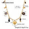 Wholesale Women's Animal Style Ferris Wheel Heartshaped Devil's Eye Pendant Necklace And Bracelet Set In Stainless Steel Zircon Enamel Glaze And Titanium Steel With Electroplating