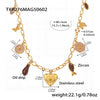 Wholesale Women's Animal Style Ferris Wheel Heartshaped Devil's Eye Pendant Necklace And Bracelet Set In Stainless Steel Zircon Enamel Glaze And Titanium Steel With Electroplating