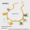 Wholesale Women's Animal Style Stainless Steel Cross Chain Necklace With Ocean Themed Starfish And Shell Pendant Vacuum Real Gold Plated