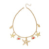 Wholesale Women's Animal Zodiac Alloy Electroplated Pendant Necklace With Starfish Shell Design