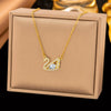 Wholesale Women's Animal Zodiac Pattern Copper Zircon Vacuum Plated In The Furnace Flash O Chain Necklace