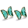 Wholesale Women's Animalpatterned Glass And Crystal Earrings With Copper Design