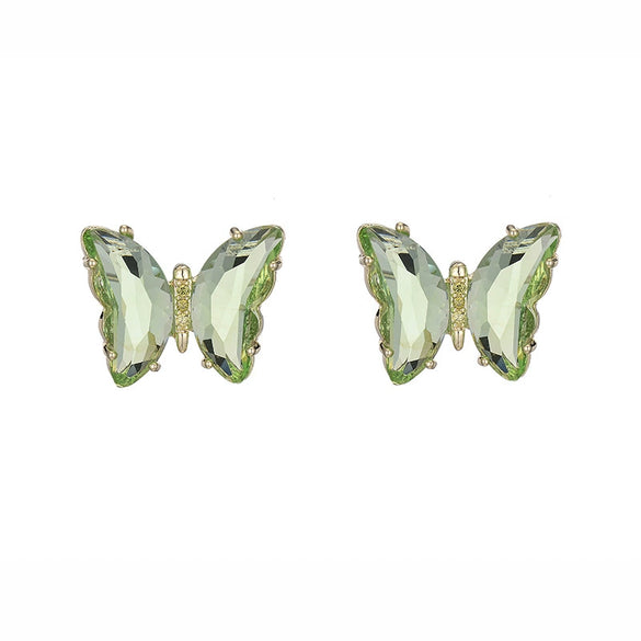 Wholesale Women's Animalpatterned Glass And Crystal Earrings With Copper Design