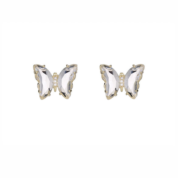 Wholesale Women's Animalpatterned Glass And Crystal Earrings With Copper Design