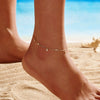 Wholesale Women's Anklet Jewelry S925 Sterling Silver Gypsophila Geometric Style