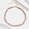 Wholesale Women's Anklet Natural Purple Mica Stone S925 Sterling Silver Geometric Style