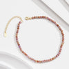Wholesale Women's Anklet Natural Purple Mica Stone S925 Sterling Silver Geometric Style