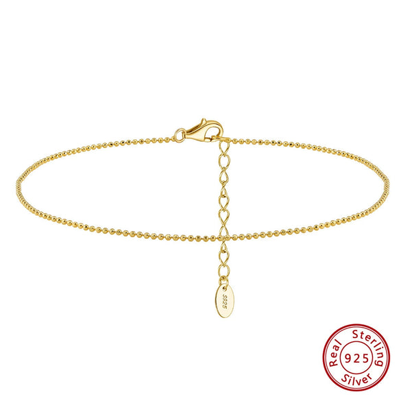 Wholesale Women's Anklet S925 Sterling Silver Geometric Simple Style