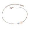 Wholesale Women's Anklet Titanium Steel 18K Gold Square Shell Bead Geometric Style