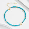 Wholesale Women's Anklets Turquoise S925 Sterling Silver Cross Geometric Accessories