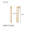 Wholesale Women's Antiallergic Nonfading Stainless Steel Chain Earrings With Geometric Styling And Pvdp Furnace Real Gold Treatment