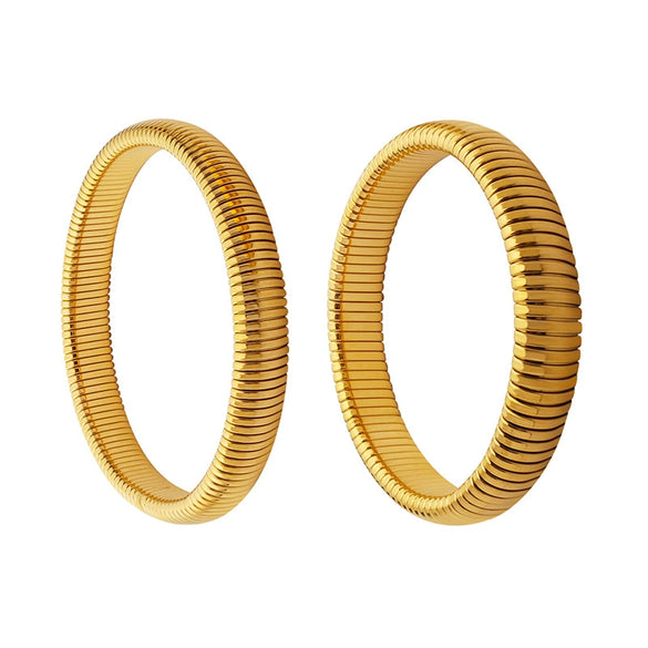 Wholesale Women's Antique Geometric Elastic 316L Stainless Steel Goldplated Bracelet Jewelry