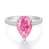 Wholesale Women's Aquamarine Ring S925 Sterling Silver Water Drop Shape High Carbon Diamond Zircon Gem With Ice Flower Cut And Electroplating