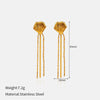 Wholesale Women's Artsy Geometric Stainless Steel Electroplated Long Tassel Earrings