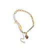 Wholesale Women's Asymmetric Freshwater Pearl And Diamondembedded Copper Clavicle Chain Necklace With Electroplating