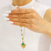 Wholesale Women's Asymmetric Retro Geometric Fanshaped Stainless Steel 18K Gold Plated Necklace With O Word Chain