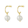 Wholesale Women's Asymmetrical Geometric Freshwater Pearl S925 Sterling Silver Earrings