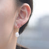 Wholesale Women's Asymmetrical Geometric Freshwater Pearl S925 Sterling Silver Earrings