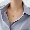 Wholesale Women's Asymmetrical Heartshaped Stainless Steel 14K Gold Plated Titanium Steel Necklace