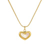 Wholesale Women's Asymmetrical Heartshaped Stainless Steel 14K Gold Plated Titanium Steel Necklace