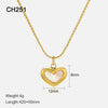 Wholesale Women's Asymmetrical Heartshaped Stainless Steel 14K Gold Plated Titanium Steel Necklace