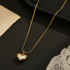 Wholesale Women's Asymmetrical Heartshaped Stainless Steel 14K Gold Plated Titanium Steel Necklace