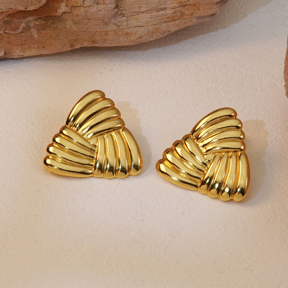 Wholesale Women's Autumn And Winter Earrings Geometric Stainless Steel Electroplated Triangle Earrings