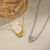 Wholesale Women's Ball Bead Chain Magnet Heart Necklace Stainless Steel Electroplated