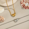 Wholesale Women's Ball Bead Chain Magnet Heart Necklace Stainless Steel Electroplated